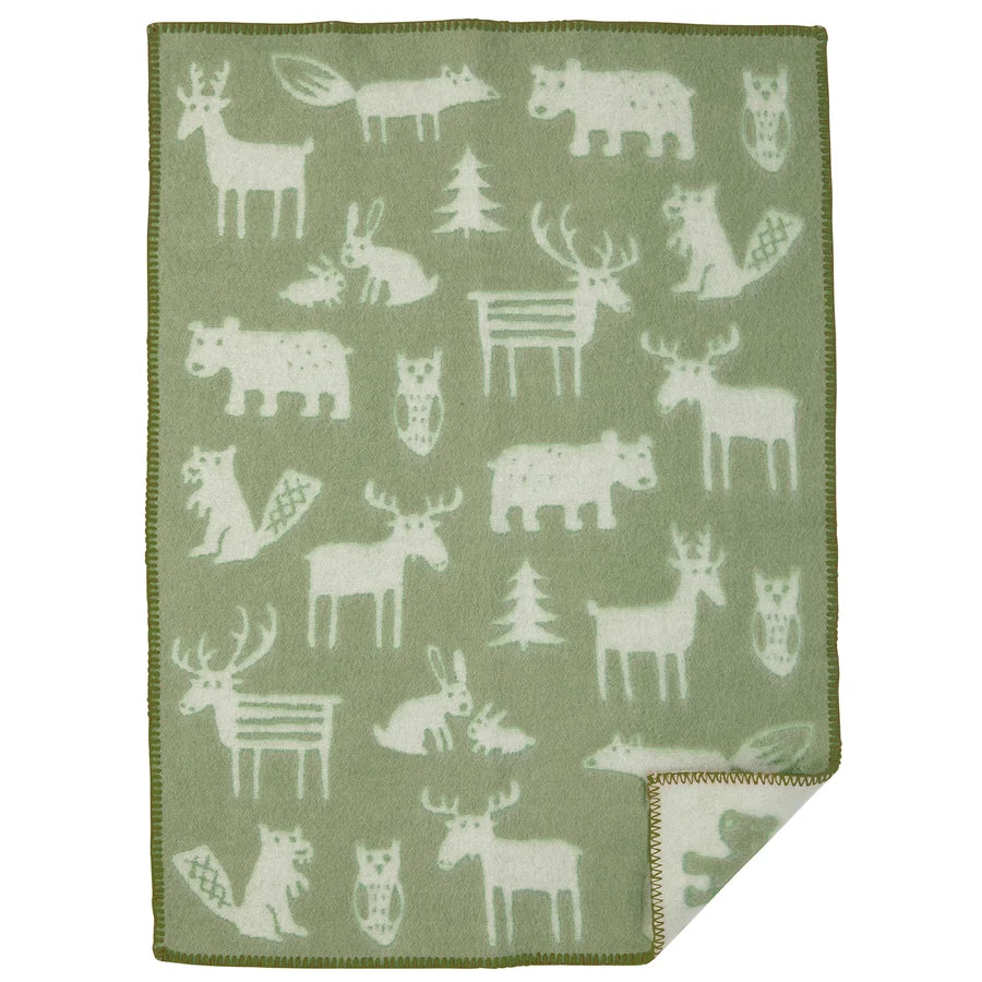 Wollen babydeken Forest Lime Blossom – 100% lamswol – Klippan