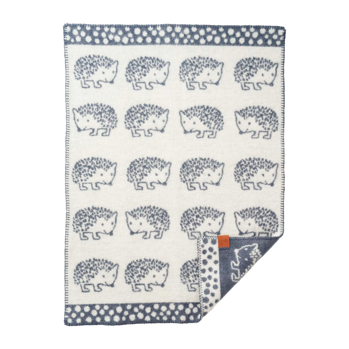 Baby Cradle Blanket Hedgehog - Recycled wool & organic lamb's wool - Green - Klippan