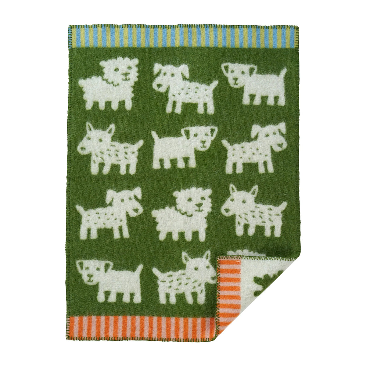 Wiegedecke Voff Hunde - Bio-Wolle - Beige - 65x90 cm - Klippan
