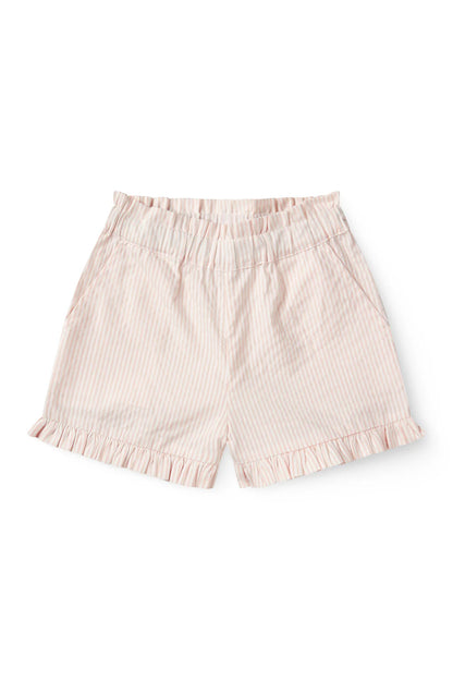 Kort broekje - Seersucker short - Dusty Rose met Cream Stripe - Biologisch katoen - Copenhagen Colors