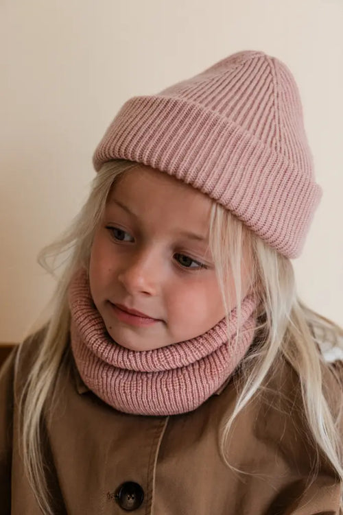 Bonnet Fonzie Kids - 100 % laine mérinos italienne extra fine - HVID
