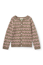 Gebreid vest met bloemenpatroon - Walnut Flower - 100% biologisch katoen - Copenhagen Colors - voorkant