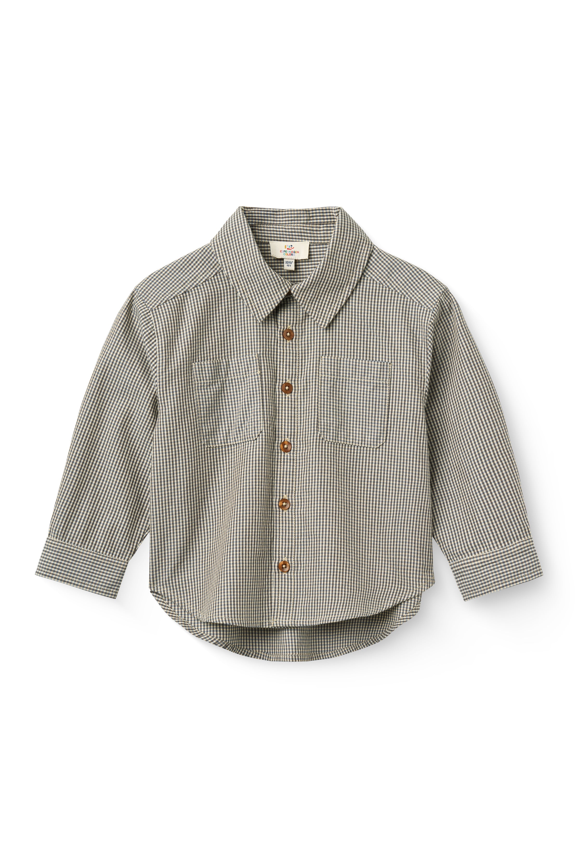Checked shirt/blouse - Endless Sky/Brown Check Comb - 100% organic cotton - Copenhagen Colors