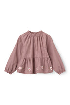 Blouse met borduursel - Winter Rose Check Comb - 100% biologisch katoen - Copenhagen Colors - voorkant