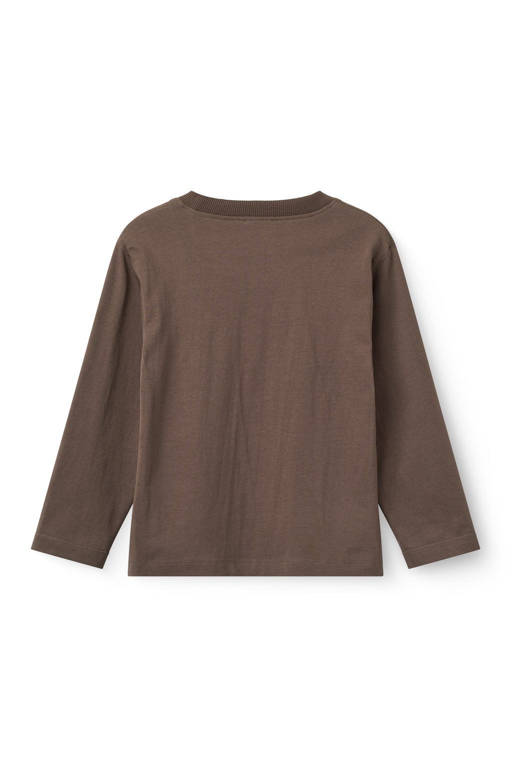 Top met lange mouwen en borduursel - Dark Brown - Biologisch katoen - Copenhagen Colors - achterkant