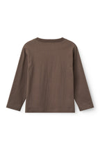 Top met lange mouwen en borduursel - Dark Brown - Biologisch katoen - Copenhagen Colors - achterkant