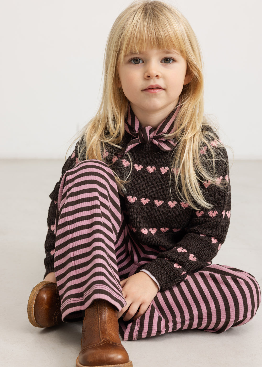 Wide leg broek - Pansi Heather Stripe –Biologisch katoen & modal – MarMar Copenhagen