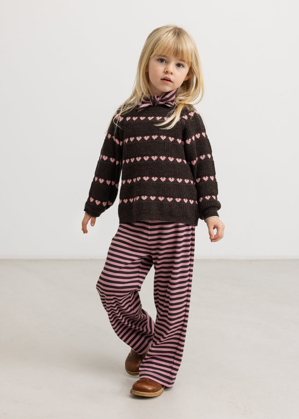 Wide leg broek - Pansi Heather Stripe –Biologisch katoen & modal – MarMar Copenhagen