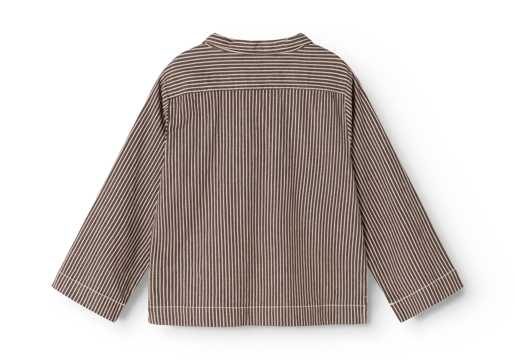 Overshirt Tovan - Soft denim - Dark Brownie Stripe - MarMar Copenhagen - productfoto - afbeelding 7