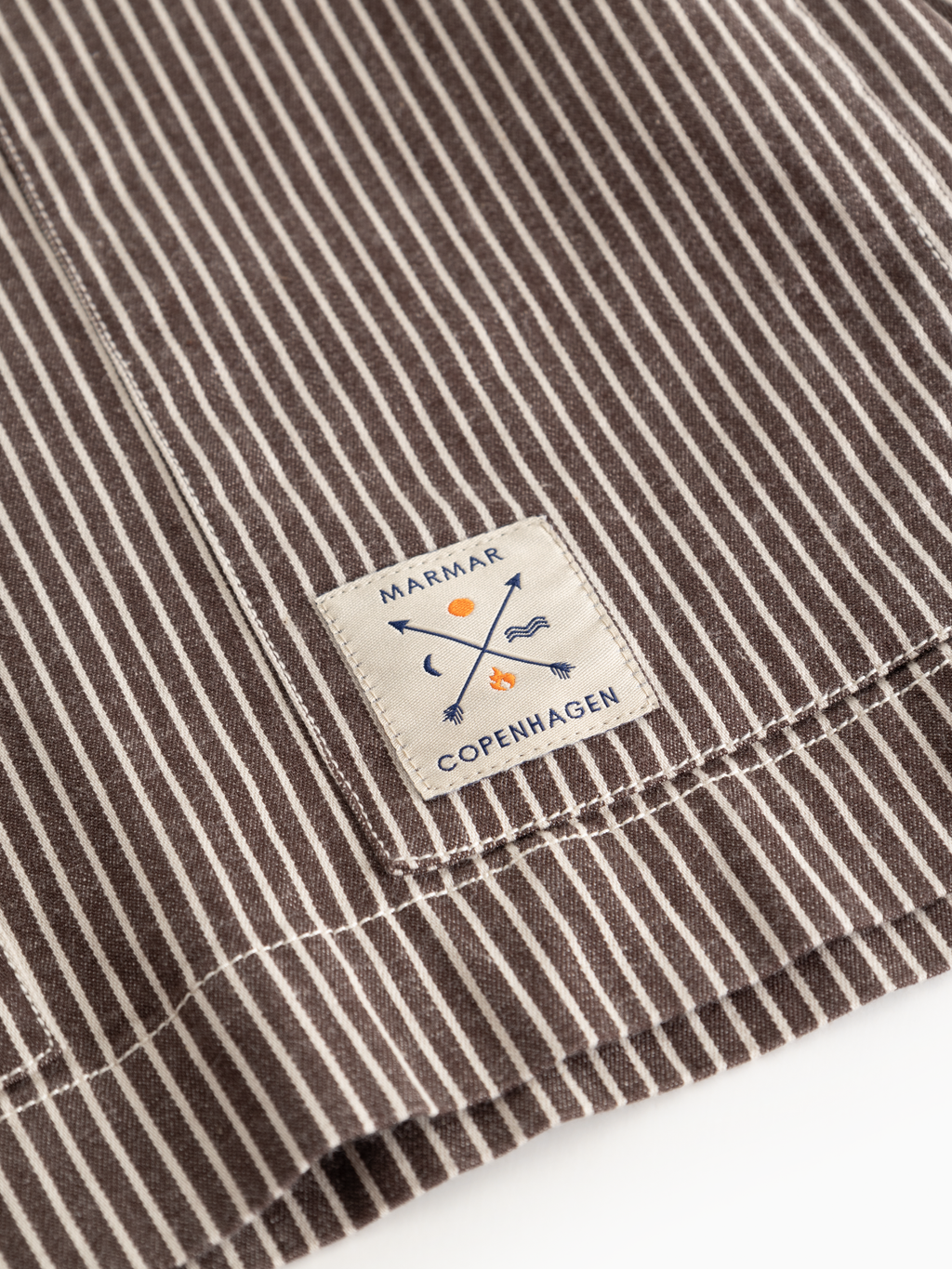 Overshirt Tovan - Soft denim - Dark Brownie Stripe - MarMar Copenhagen - productfoto - afbeelding 6
