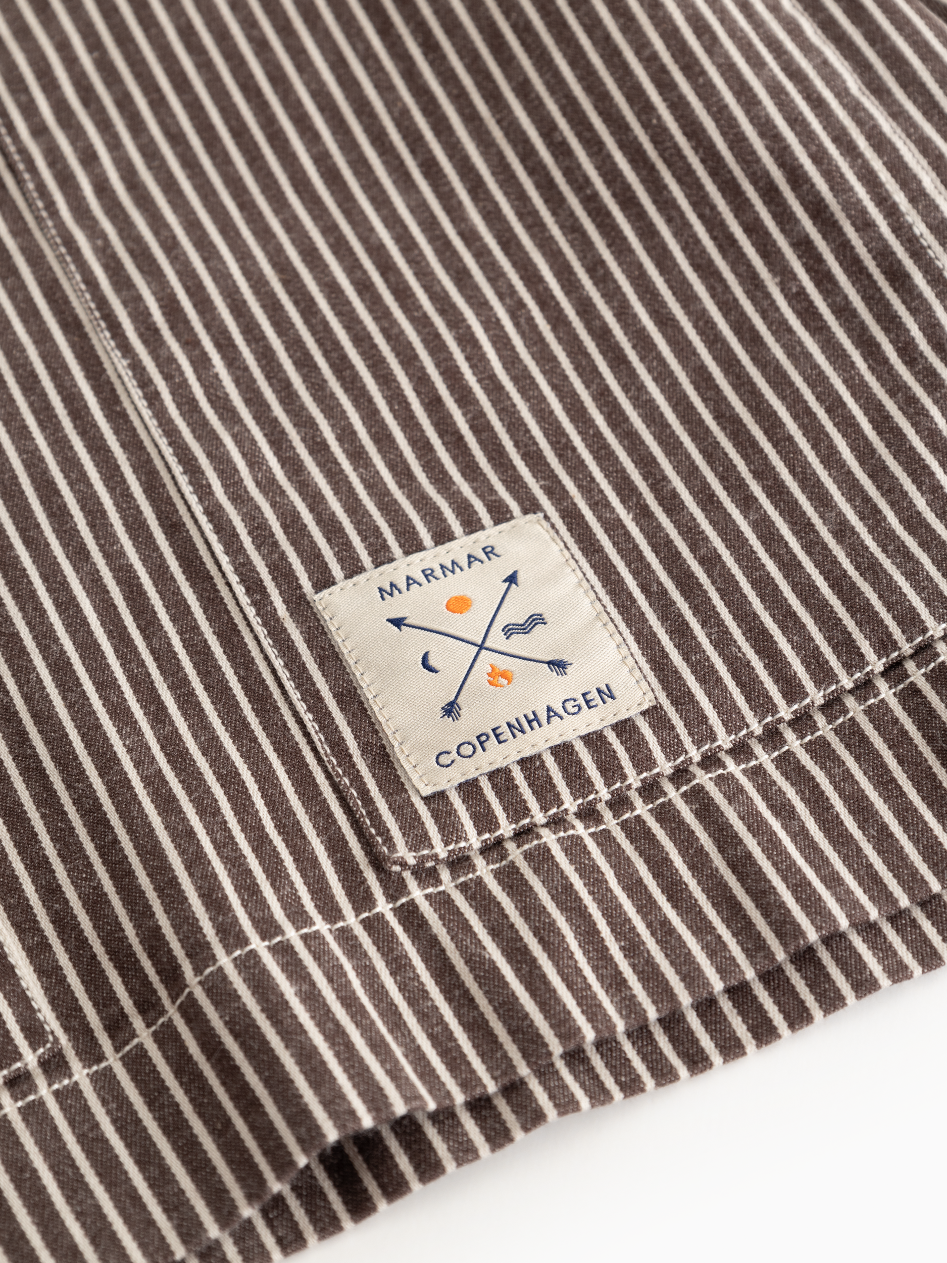 Overshirt Tovan - Soft denim - Dark Brownie Stripe - MarMar Copenhagen - productfoto - afbeelding 6