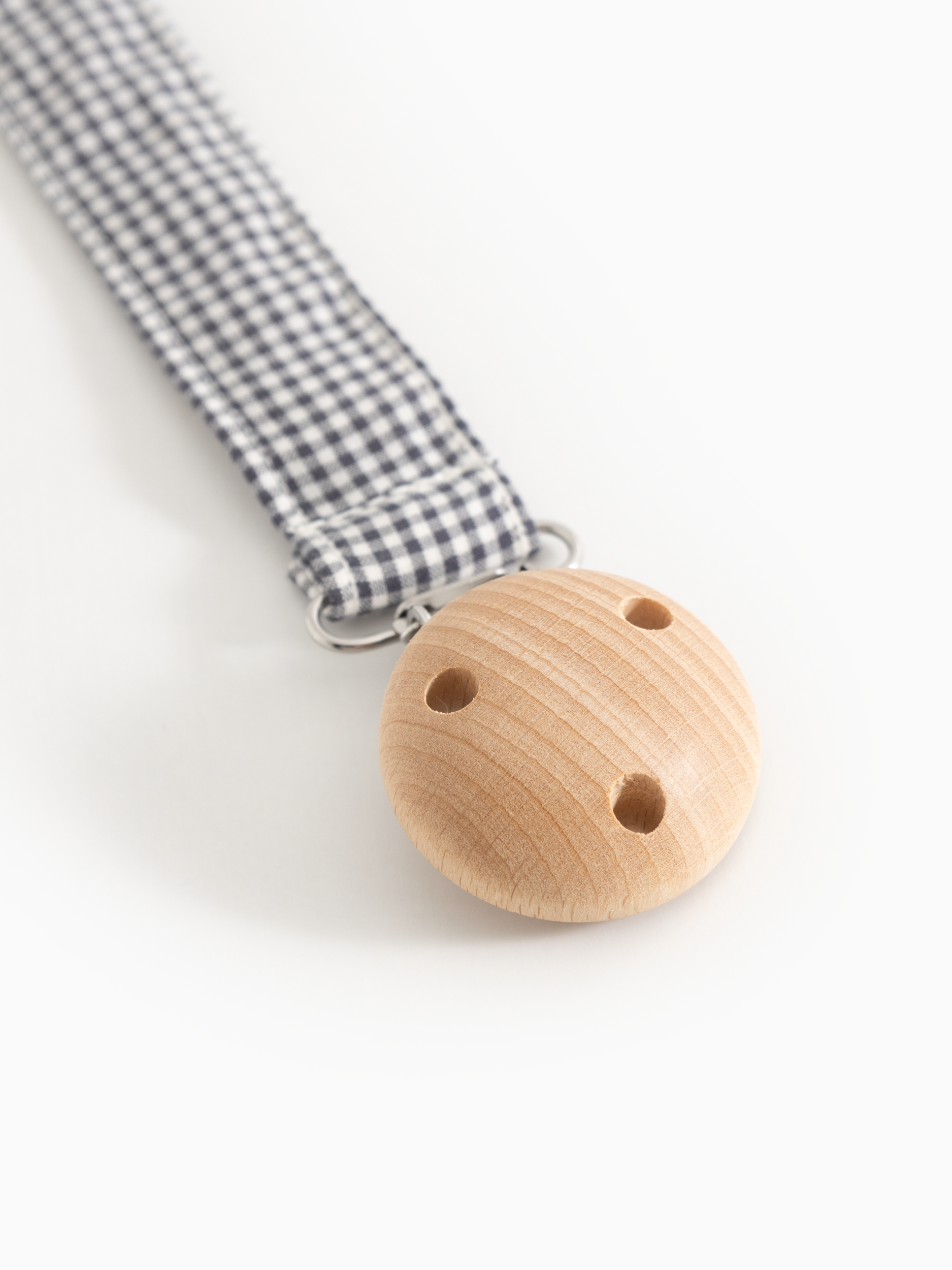 Speenkoord Alo met geborduurde teddyberen - Blue Check - MarMar Copenhagen - productfoto - afbeelding 5