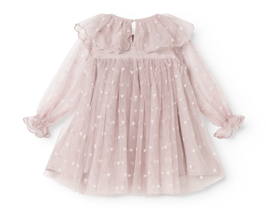 Tule babyjurk Dera B met hartjes - Cloud Gray Hearts - MarMar Copenhagen - productfoto - afbeelding 6