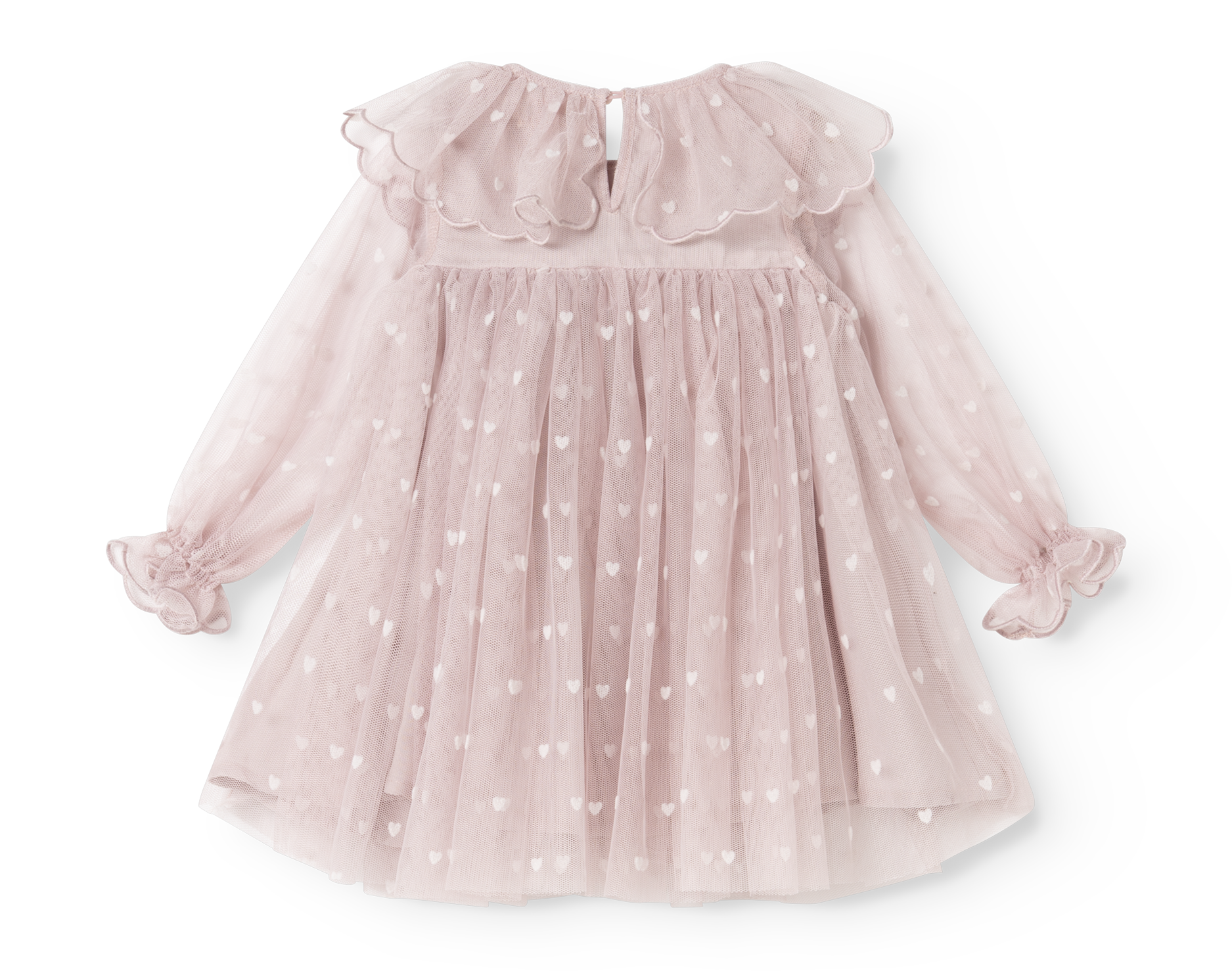 Tule babyjurk Dera B met hartjes - Cloud Gray Hearts - MarMar Copenhagen - productfoto - afbeelding 6