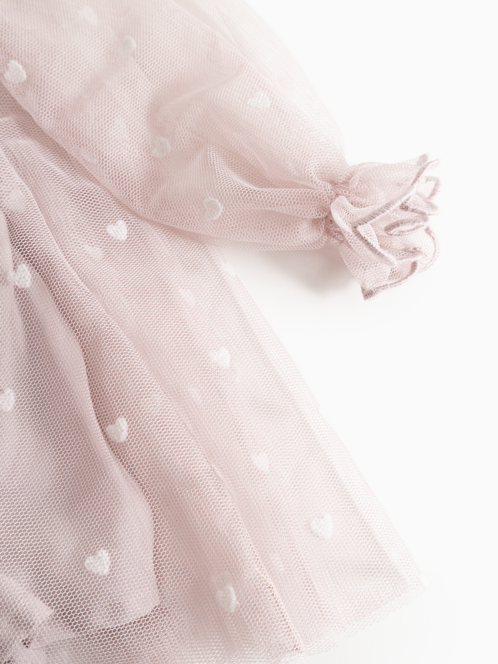 Tule babyjurk Dera B met hartjes - Cloud Gray Hearts - MarMar Copenhagen - productfoto - afbeelding 5
