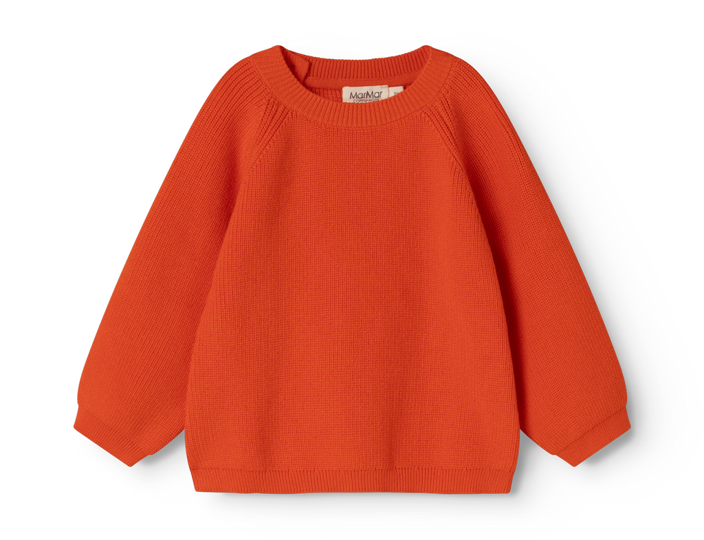 Gebreide babytrui Torin B - Biologisch katoen - Grapefruit - MarMar Copenhagen - productfoto - afbeelding 3