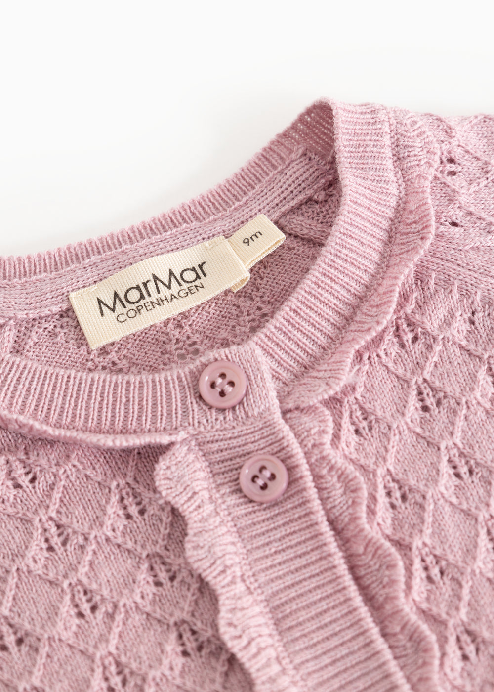 Gebreid vest Totti Lace – Merinowol & katoen – Soft Berry - MarMar Copenhagen