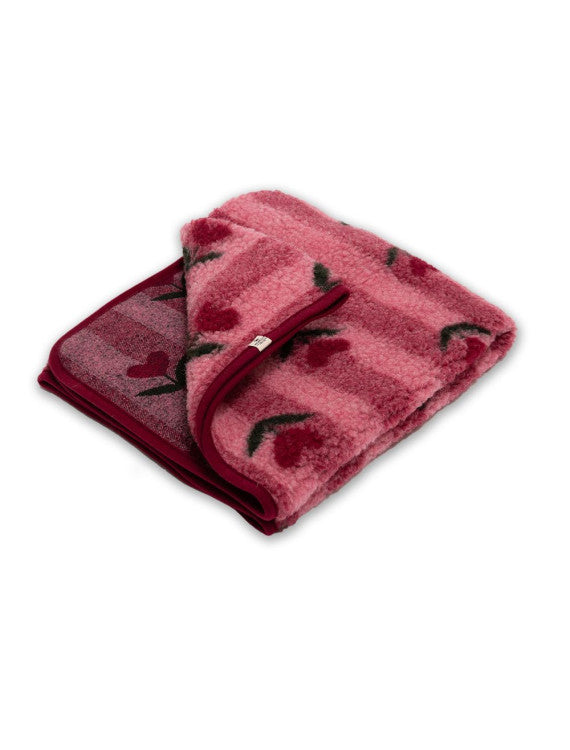Wollen deken - Cherry Pattern - Thumbled Light – 100% wol – Alwero