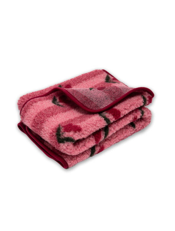 Wollen deken - Cherry Pattern - Thumbled Light – 100% wol – Alwero