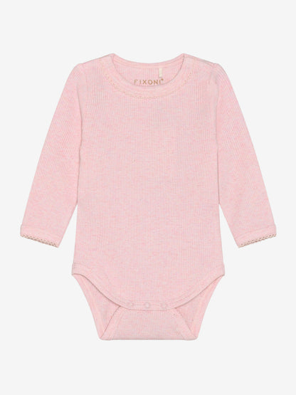 Strampler - Modal/Baumwolle - Rosa/Bleached Mauve Melange - Fixoni