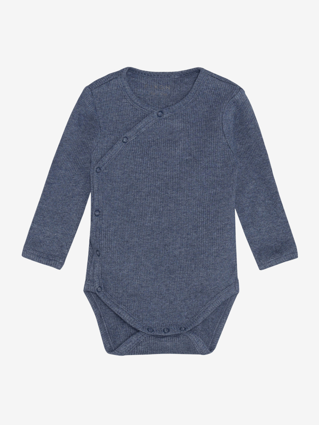 Overslagromper - Modal/katoen - Donkerblauw/Vintage Indigo Melange - Fixoni - voorkant