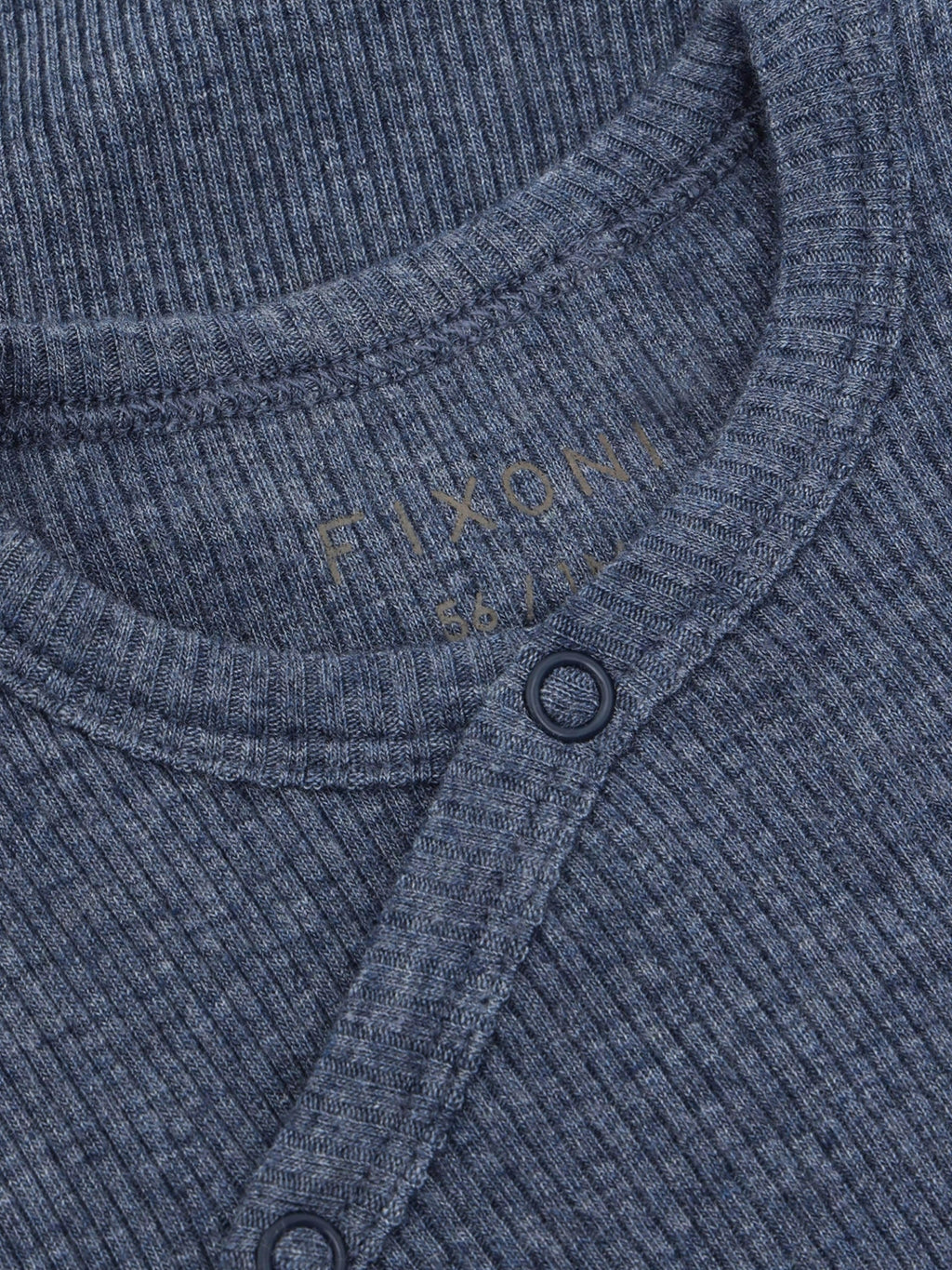 Overslagromper - Modal/katoen - Donkerblauw/Vintage Indigo Melange - Fixoni - voorkant - afbeelding 2