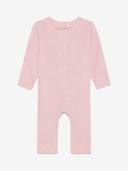 Jumpsuit - Modal/Cotton - Pink/Bleached Mauve Melange - Fixoni