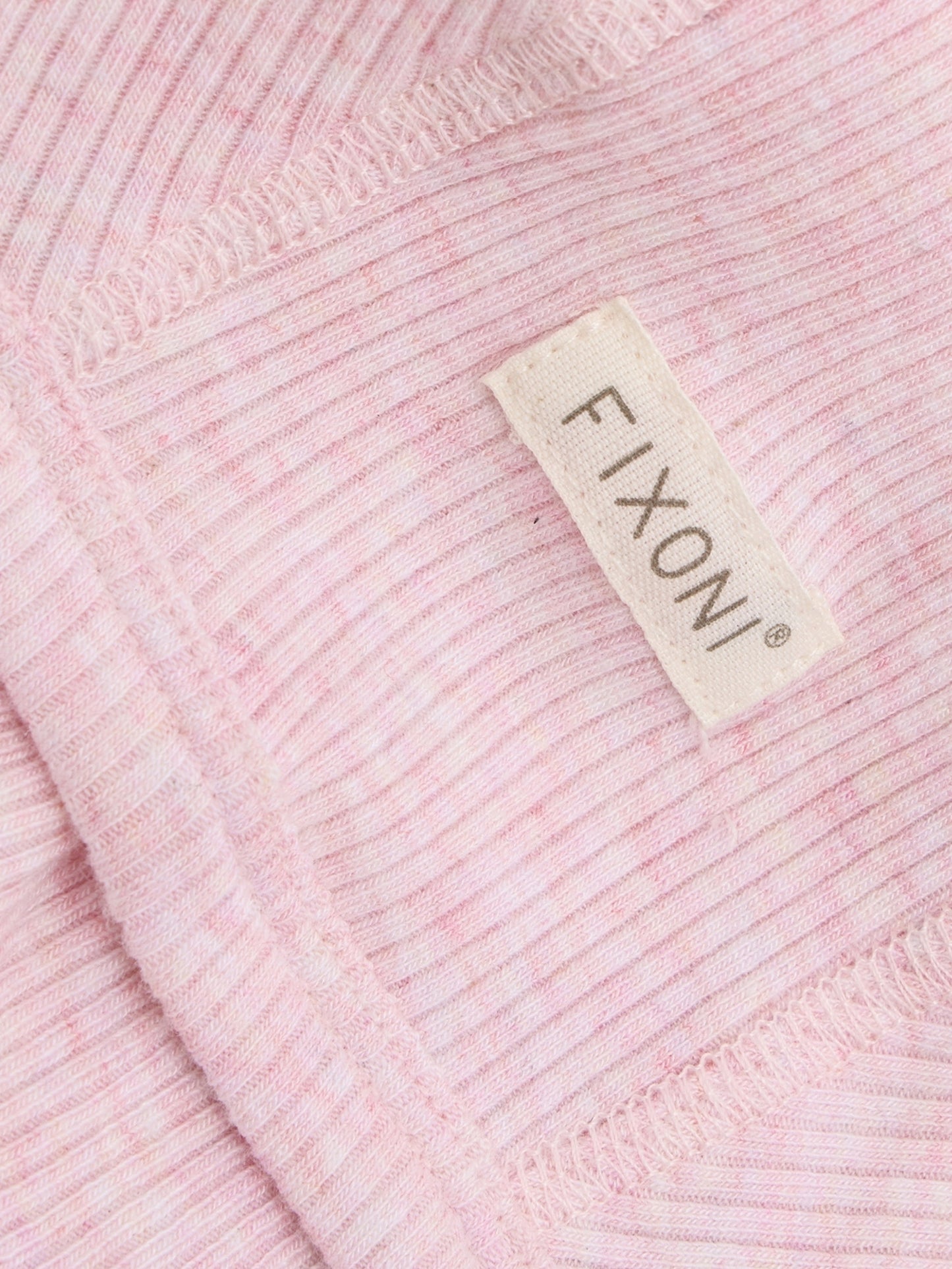 Baby mutsje - Helm mutsje - Modal/Katoen - Roze/Bleached Mauve Melange - Fixoni