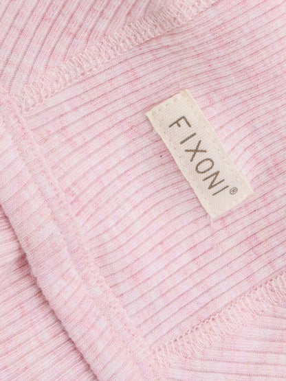 Baby mutsje - Helm mutsje - Modal/Katoen - Roze/Bleached Mauve Melange - Fixoni