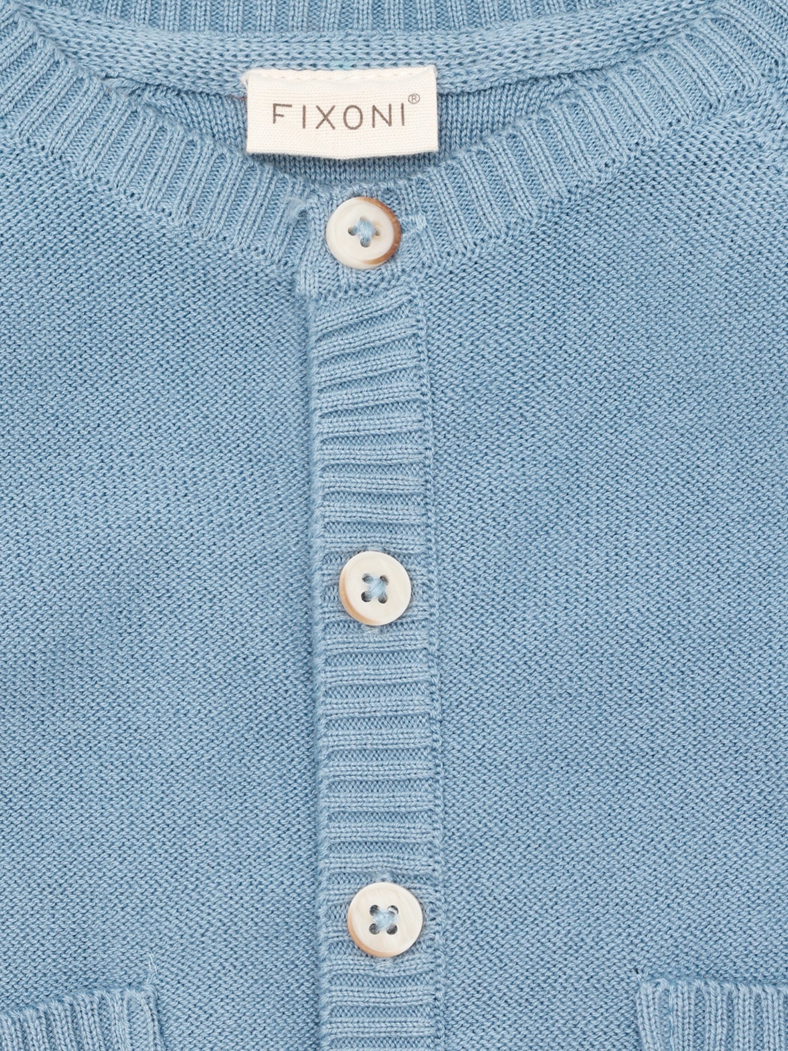 Fixoni Gebreid Baby Vestje - Biologisch Katoen - Knit Cardigan - Mountain Spring - GOTS - Fixoni - productfoto - afbeelding 4
