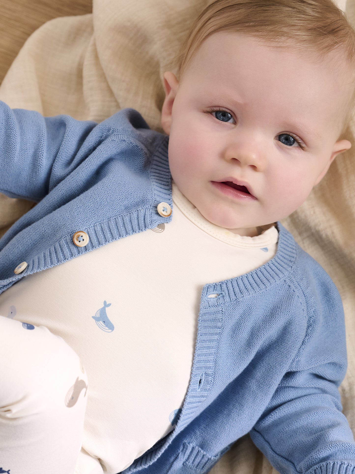 Fixoni Gebreid Baby Vestje - Biologisch Katoen - Knit Cardigan - Mountain Spring - GOTS - Fixoni