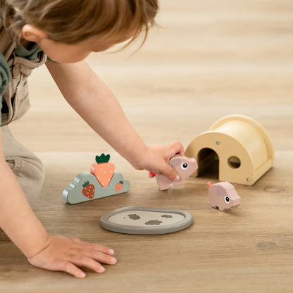 Wooden farm set - Tiny farm play set - Pigee - Colour mix - Done by Deer