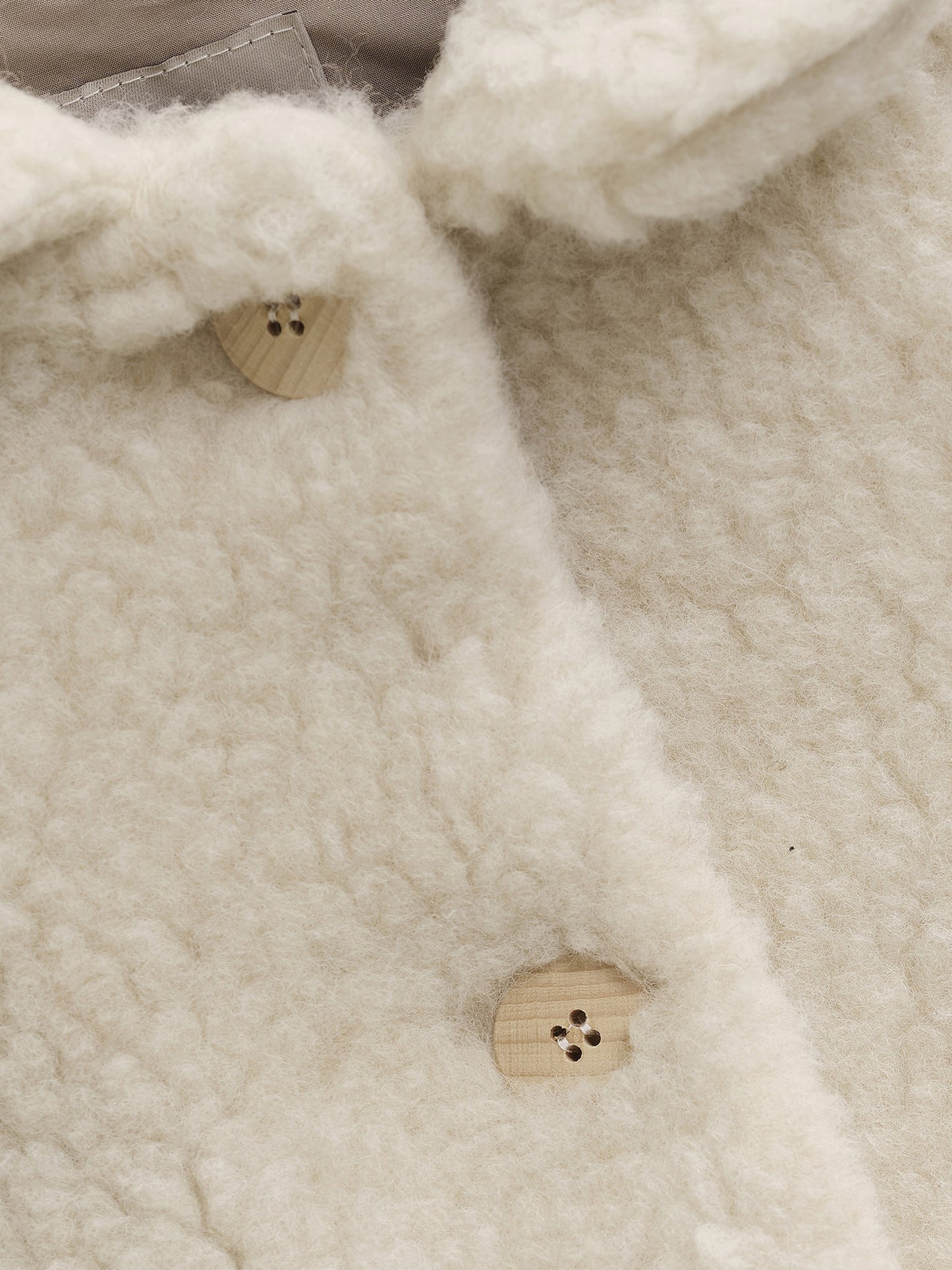 Teddy coat - Merino wool - Cement/beige - Huttelihut