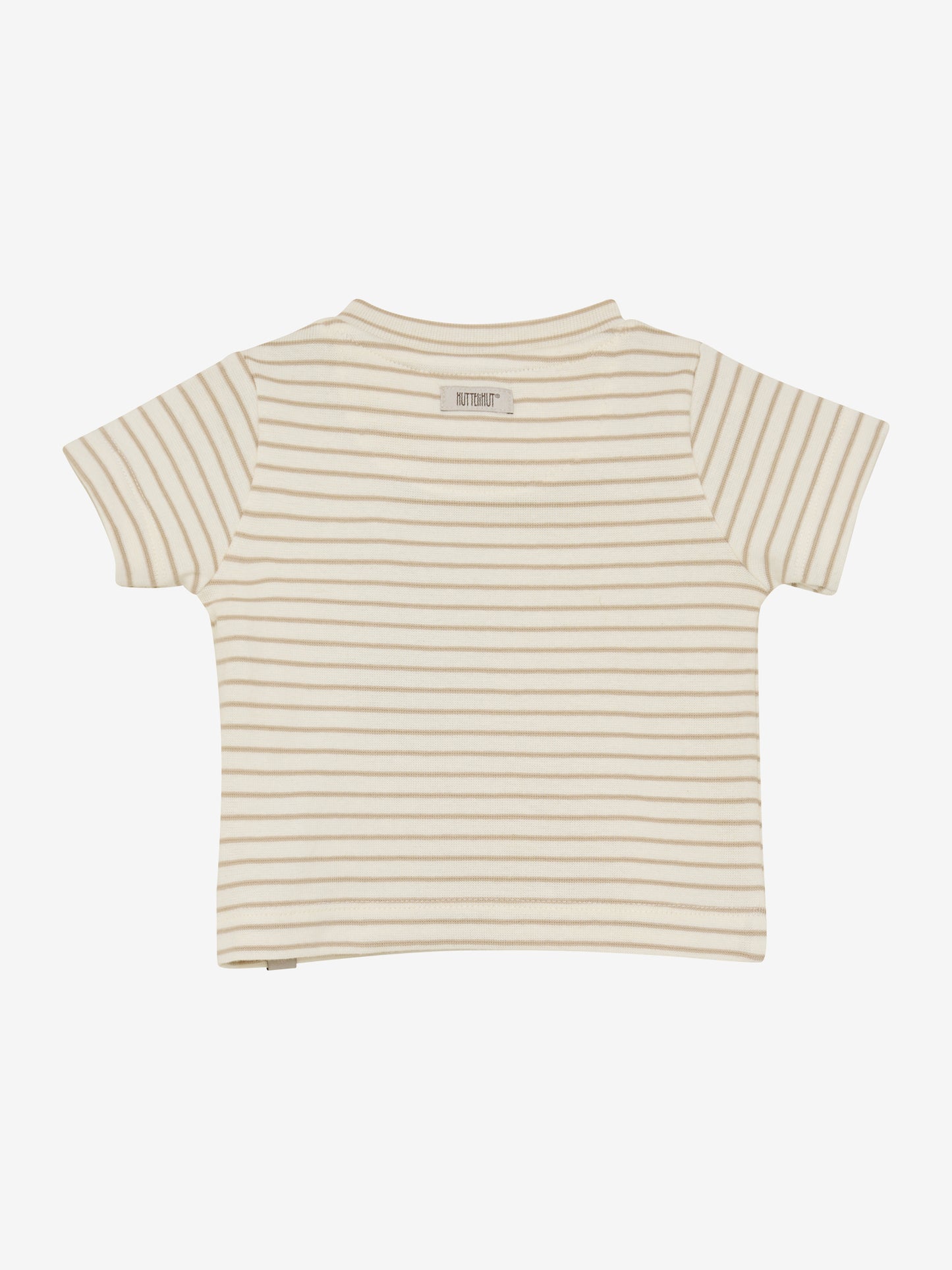 T-Shirt Baby - Bio-Baumwolle - Gestreift Beige/White Pepper - Huttelihut