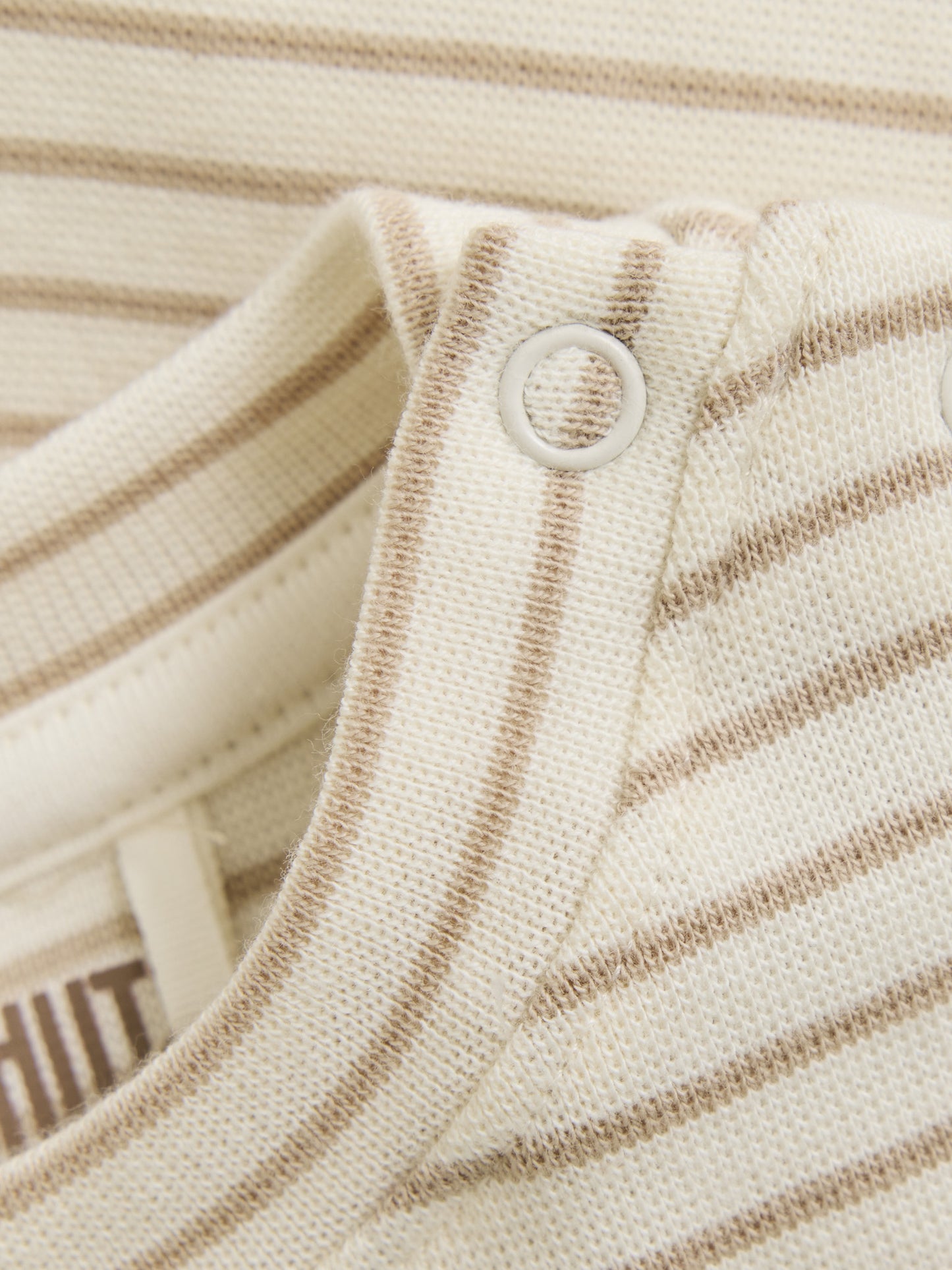 T-Shirt Baby - Bio-Baumwolle - Gestreift Beige/White Pepper - Huttelihut
