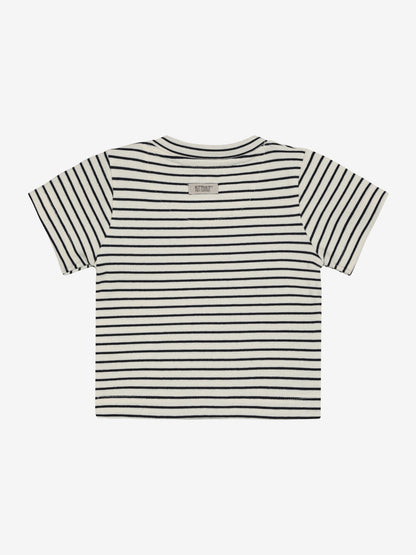 T-shirt baby - Biologisch katoen - Gestreept navy/Bering Sea - Huttelihut