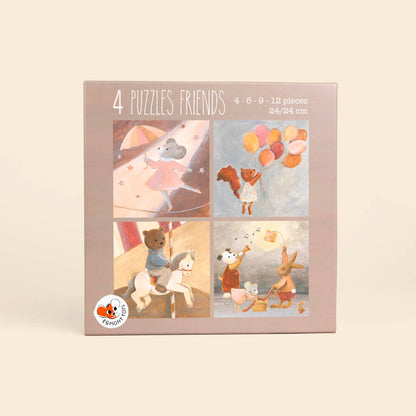 4 puzzels vrienden - FSC karton - 3+ jaar - Egmont Toys