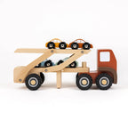 Houten Autotransporter – Houten vrachtwagen met 4 auto's – Egmont Toys