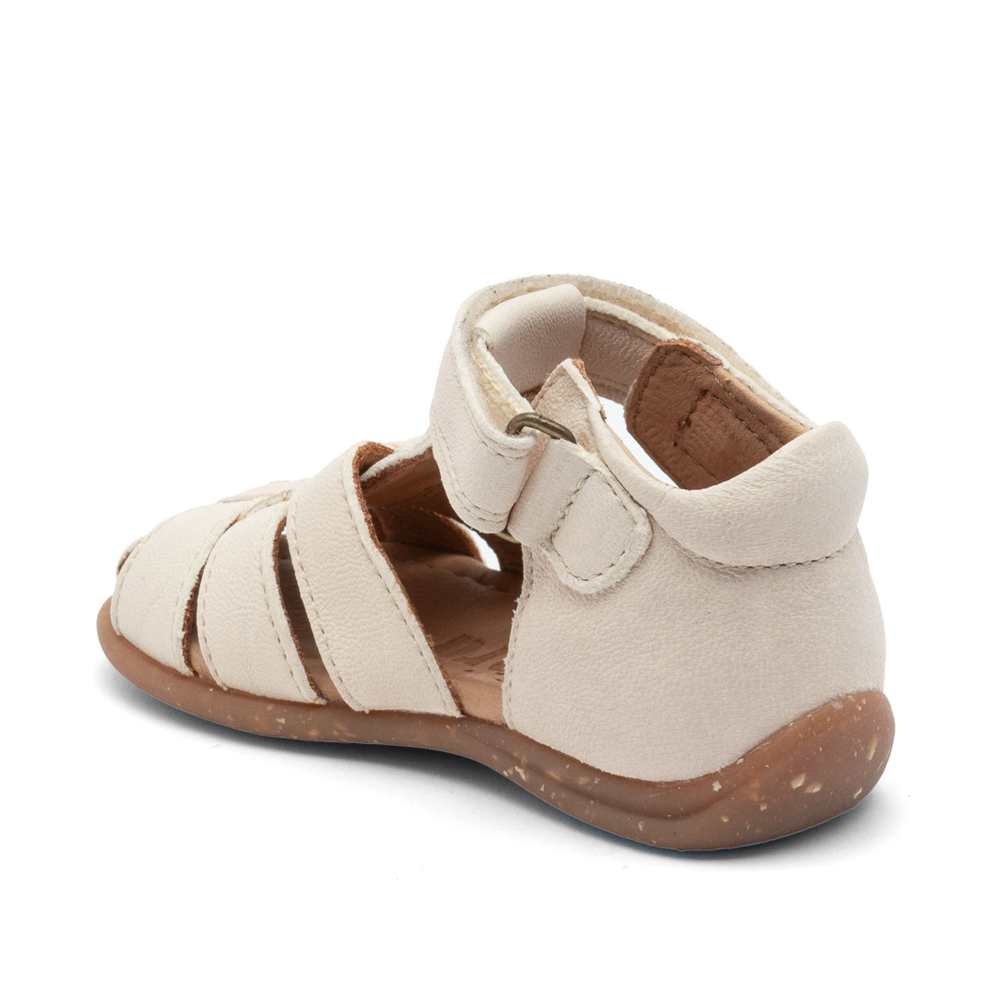 Leather sandal - Closed toe - Linen/white - Bisgaard