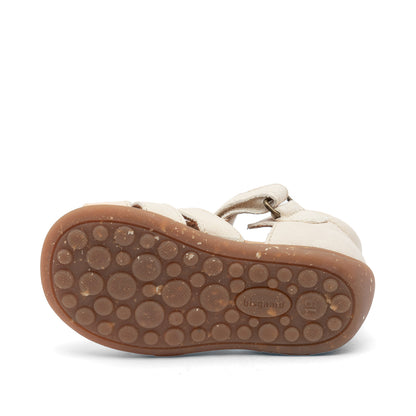 Leather sandal - Closed toe - Linen/white - Bisgaard