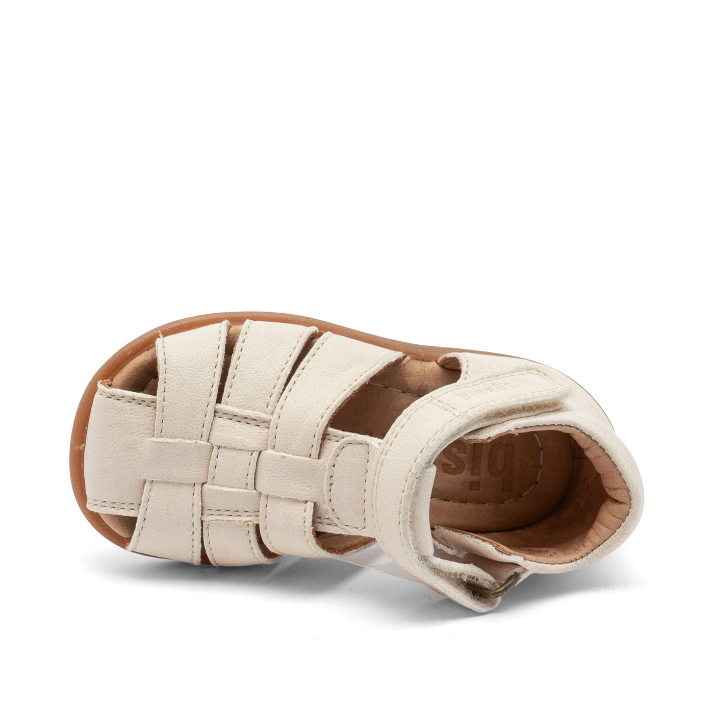 Leather sandal - Closed toe - Linen/white - Bisgaard