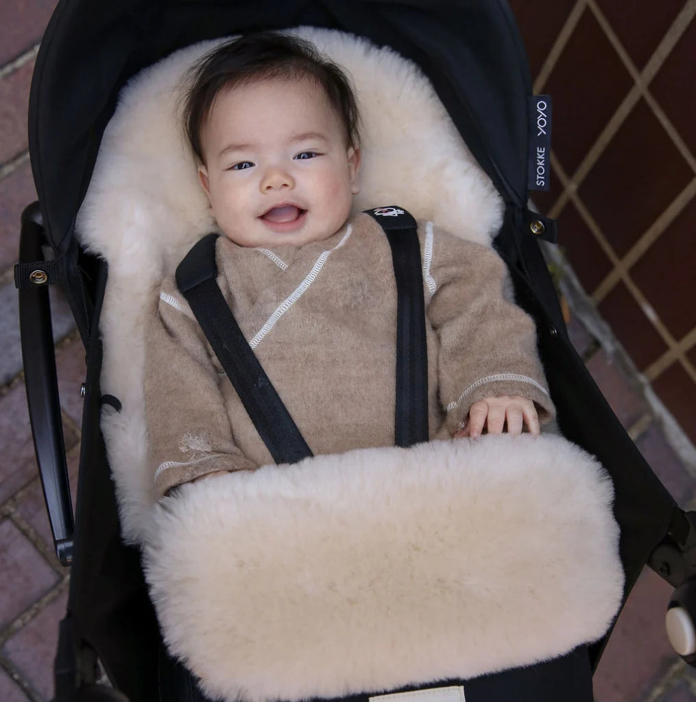 Milk Minipuff – Merino Sheepskin Footmuff for Bassinet & Stokke YOYO – BINIBAMBA