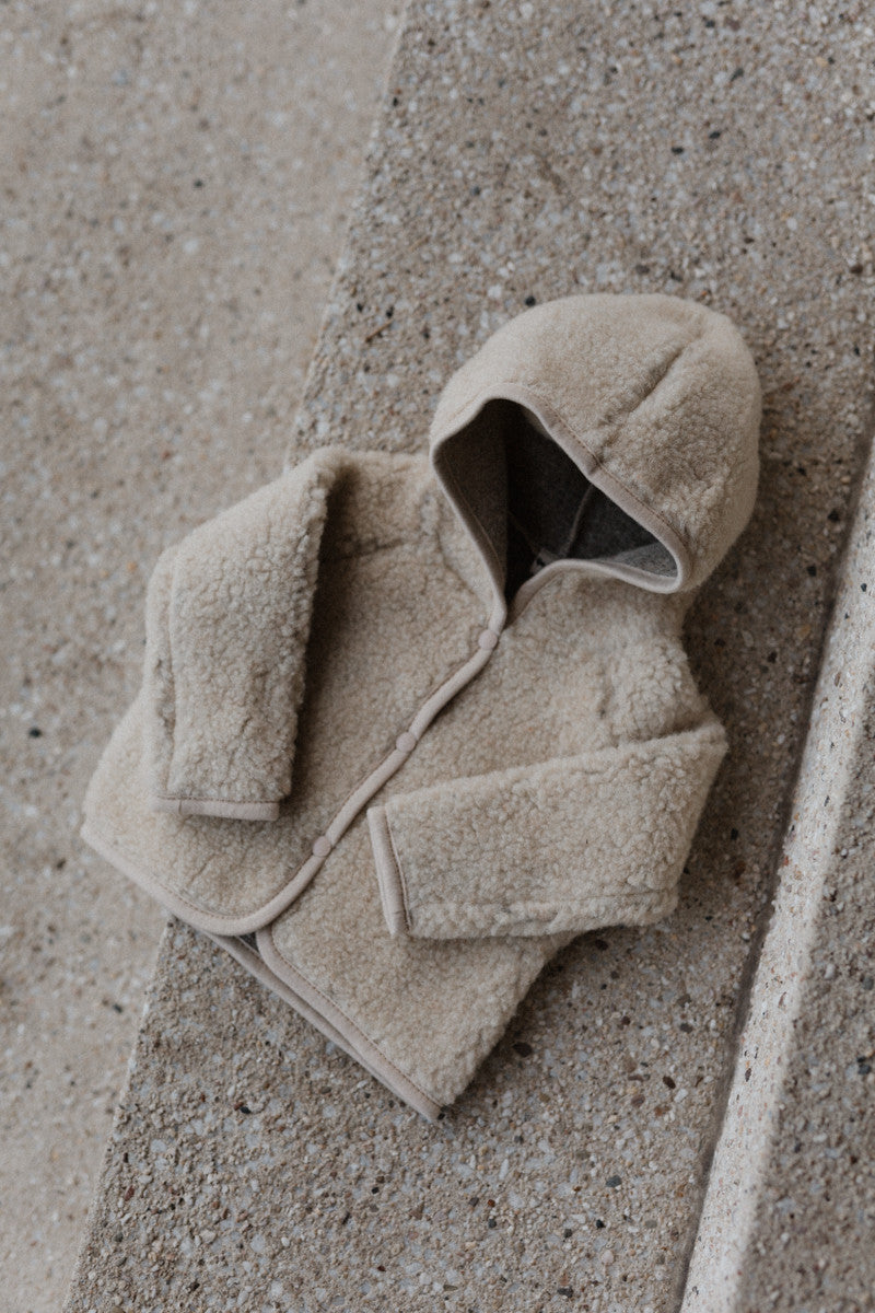 Wool vest/jacket - Kuku Light Sand Brown – 100% light wool – Alwero