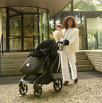 Noir Puffmuff – Luxury Black Merino Sheepskin Stroller Footmuff – BINIBAMBA