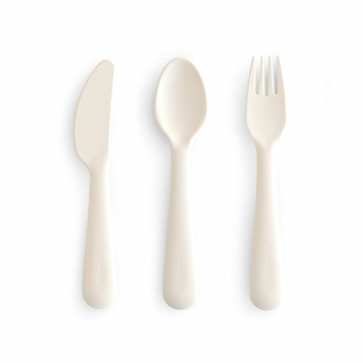 Besteckset Baby - Ungiftiger Kunststoff - Ivory - Mushie