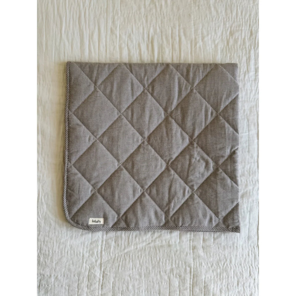 Gewatteerde babydeken - Biologisch katoen - Tiny Check Brown - Lalaby