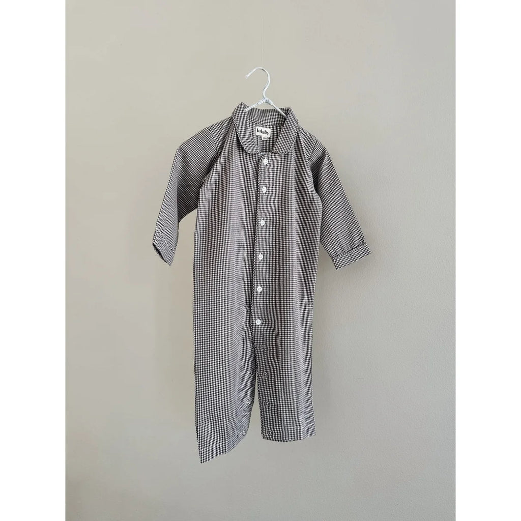 Classic PJ Suit - Biologisch katoen - Tiny Check Brown - Lalaby