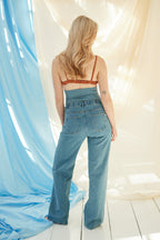 The Wide Jeans Light Blue – Weite Umstandsjeans mit verstellbarem Bauchband – Atelier Melon