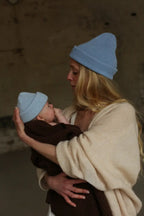 Gebreid mutsje - Fonzie newborn - Merino wol - HVID