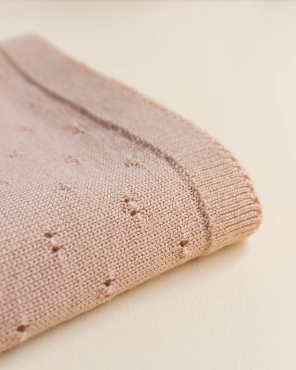 Babydecke Ajour - Bibi Blanket - Merinowolle - HVID